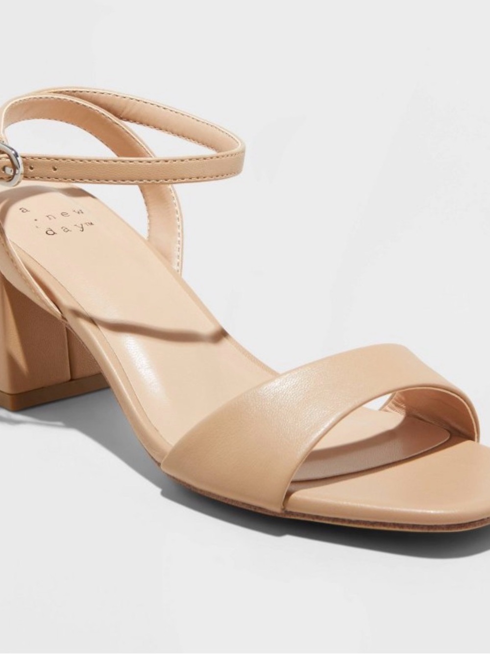 A New Day Tan Block Heel Ankle-Strap Sandal